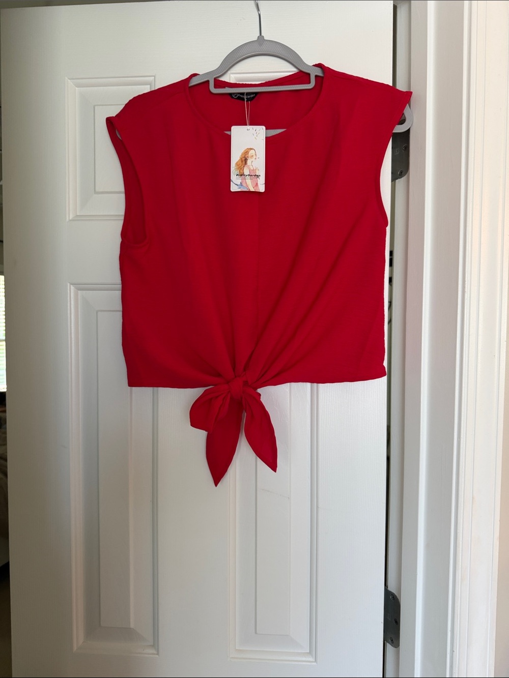 Tie-Front Red Top nwt